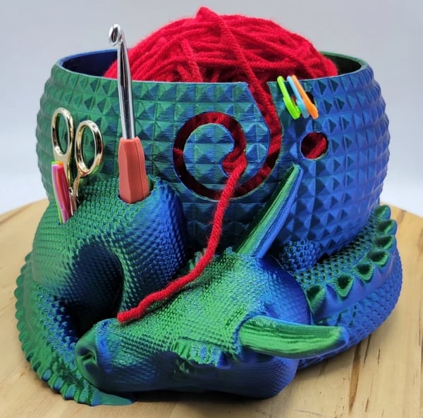 🐉Large Fantasy Dragon and Egg Fantasy Bowl Knitting or Crochet Bowl - Buy two and get free shipping!