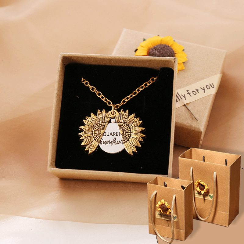 ourhomemarketTM-🔥🌞"You Are My Sunshine" Sunflower Necklace🌻(Double-sided engraving)