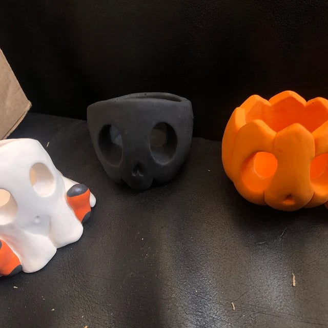 🎃Skull, Pumpkin & Ghost Candle Holder