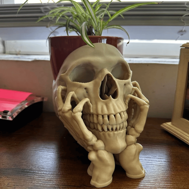 Happy Skull Horror Planter - Unique Plant Pot, Witchy/Goth Decor Bedroom & Home