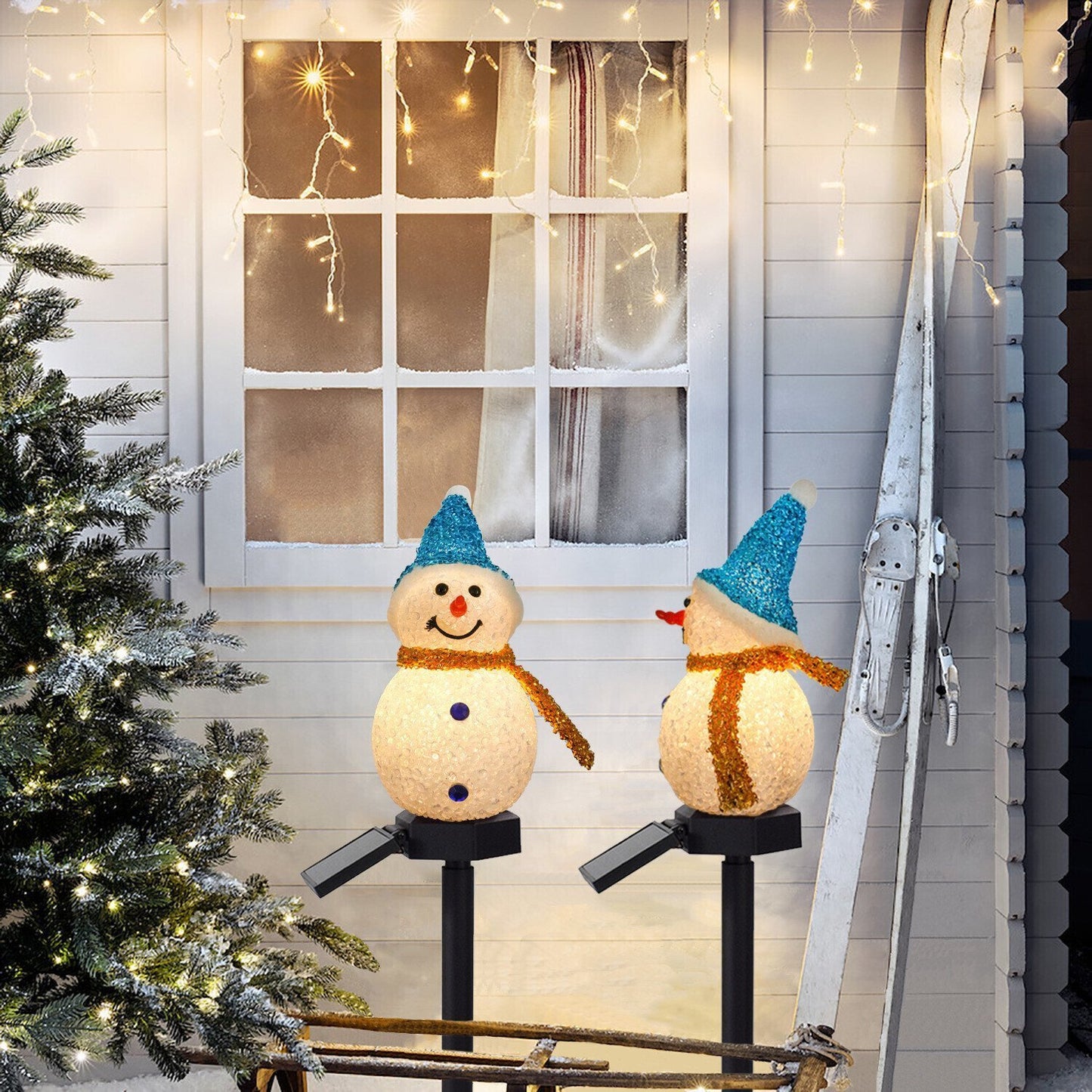 ⛄Surprise Christmas Gift -- Waterproof Solar Snowman Lamp