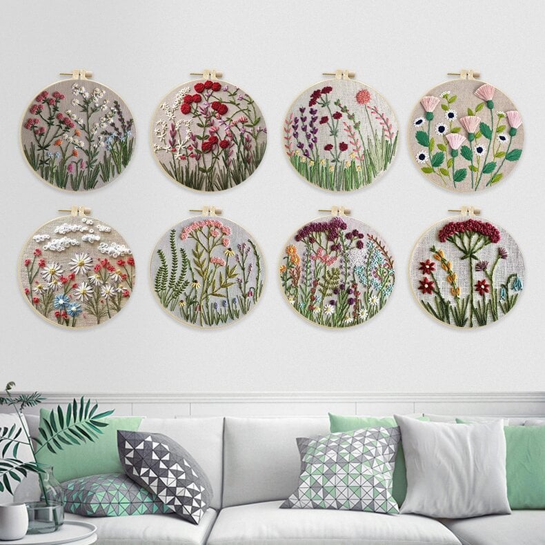 💐Embroidery Hoop Flower Kit for Beginner