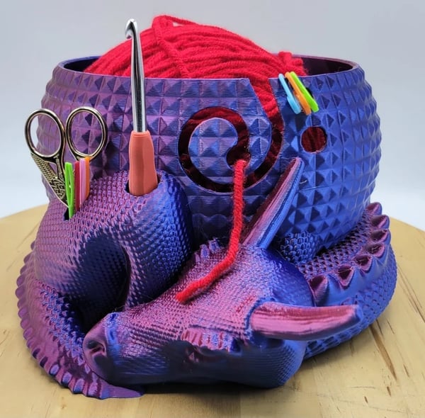🐉Large Fantasy Dragon and Egg Fantasy Bowl Knitting or Crochet Bowl - Buy two and get free shipping!