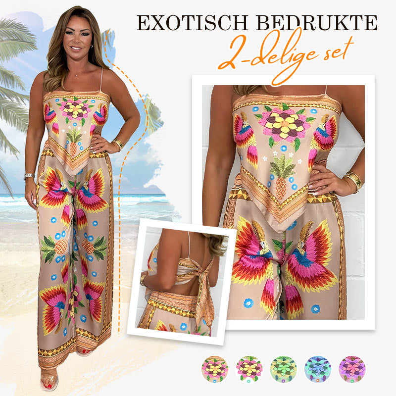 Spaghetti Strap Printed Top & Loose Women's Pants 2-Piece Set -๐ New Arrival 50% OFF๐