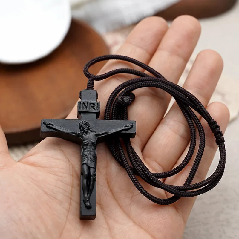 😍Last day! 💥Special offer - Jesus Cross Wooden Necklace