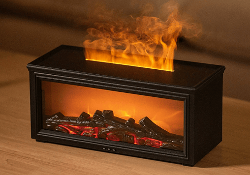 š„Flame Fireplace Aroma Diffuser Humidifier Night Light Aromatherapy Timer Gift Atmosphere