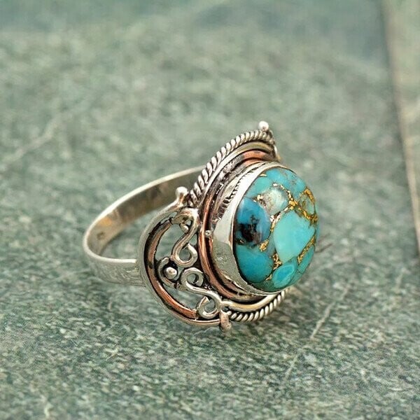 🔥🔥Boho Turquoise Silver Ring