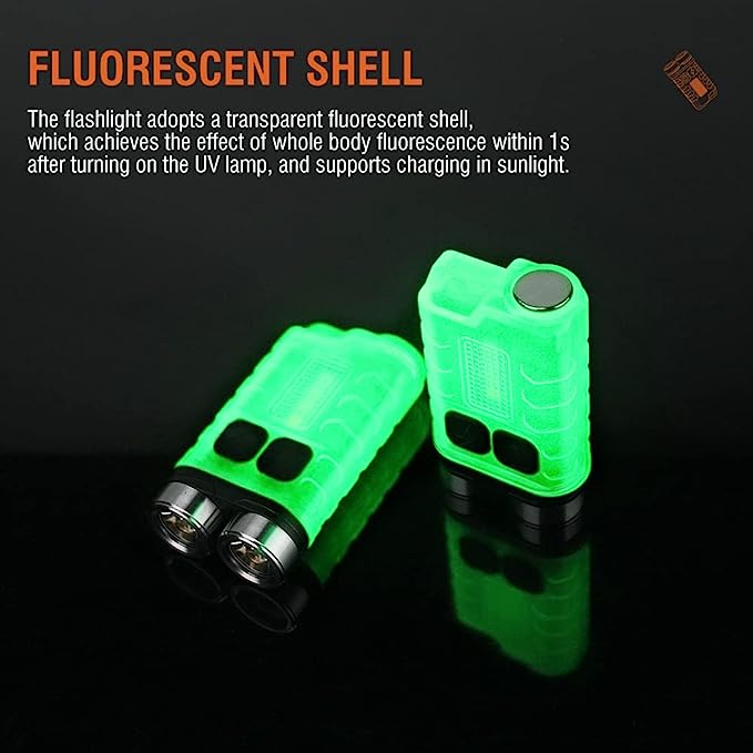 Small Powerful EDC Flashlight with Red UV Blue Light -Super Bright 900LM