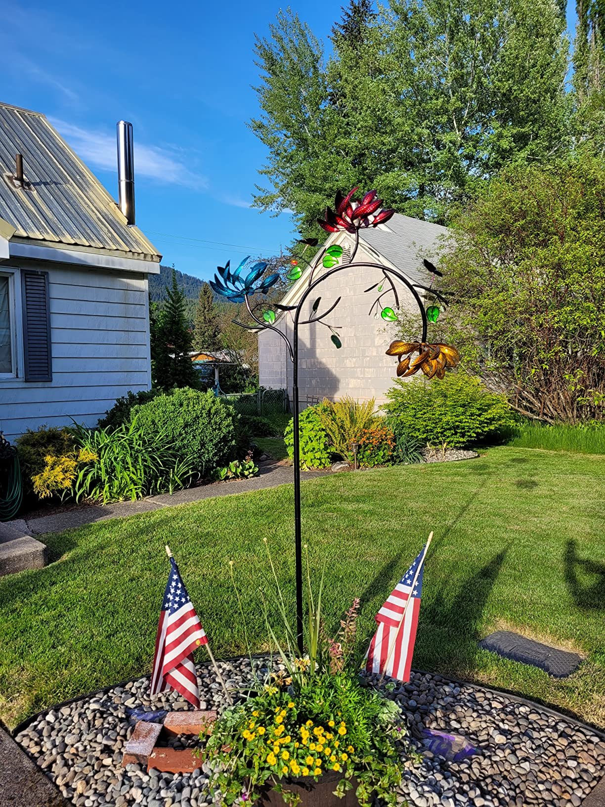 ourhomemarketTM-OFF -Beautiful Summer Multi Colored Flowers Wind Spinner