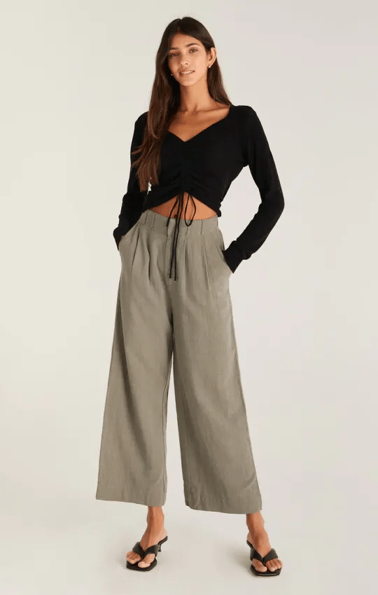 Women's elastic high waist casual wide leg pants (Buy 2 Free Shipping)