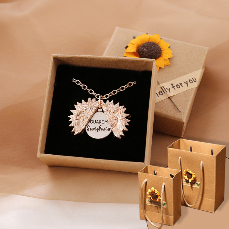 ourhomemarketTM-🔥🌞"You Are My Sunshine" Sunflower Necklace🌻(Double-sided engraving)