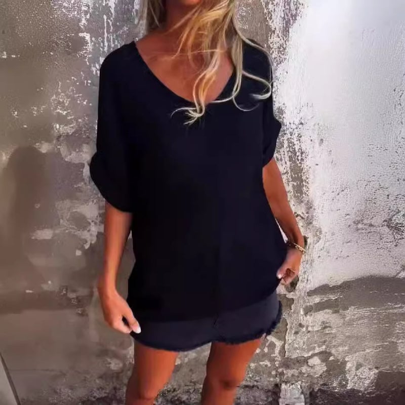 Casual V-Neck Waist Sleeve Top (Buy 2 Free Shipping)