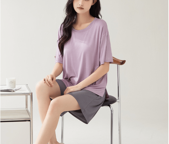 🔥30% OFF🔥Loose V-Neck Pajamas Set with Chest Pads