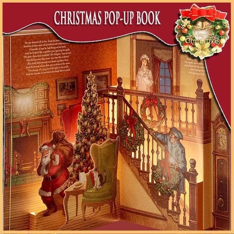 đ2024 Best Christmas Gifts For Kids-Night Before Christmas Pop-Up Book(Light & Sound)