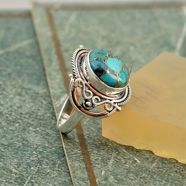 🔥🔥Boho Turquoise Silver Ring