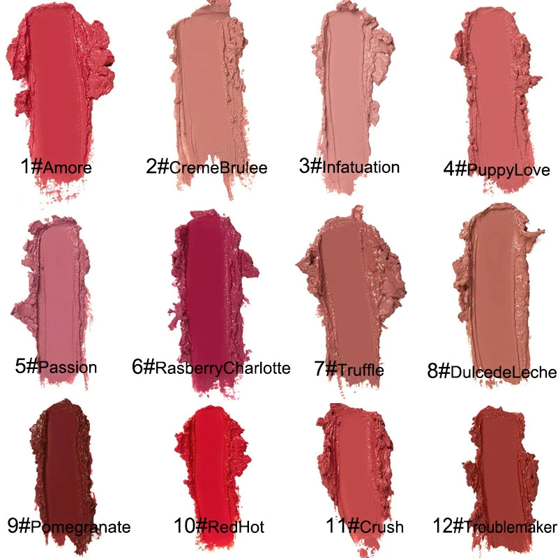 ourhomemarketTM-12 COLOR WATERPROOF LONG LASTING MOIST LIP GLOSS PLUMPER LIQUID LIPSTICK