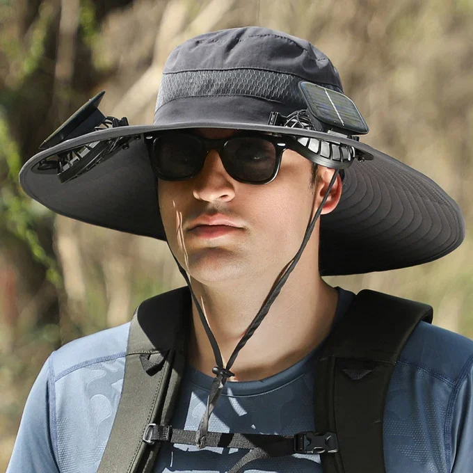 đ„EARLY SUMMER SALE 69% OFFâĄ- a Outdoor Wide Brim Sun Hat With Solar Fan