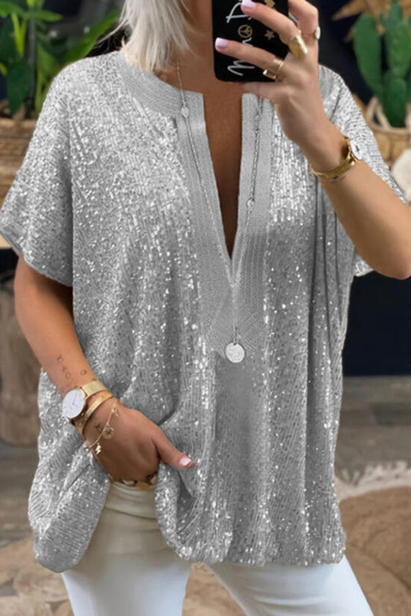 Lilipretty Sparkling Evening Sequin Loose Fit Top