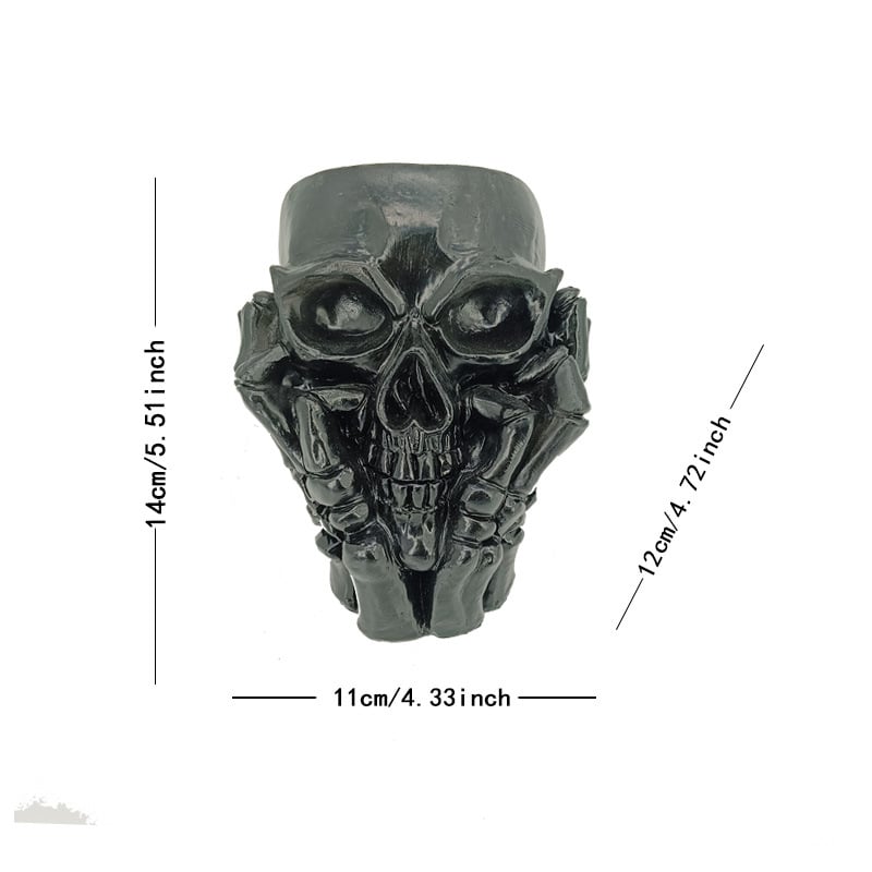 Happy Skull Horror Planter - Unique Plant Pot, Witchy/Goth Decor Bedroom & Home