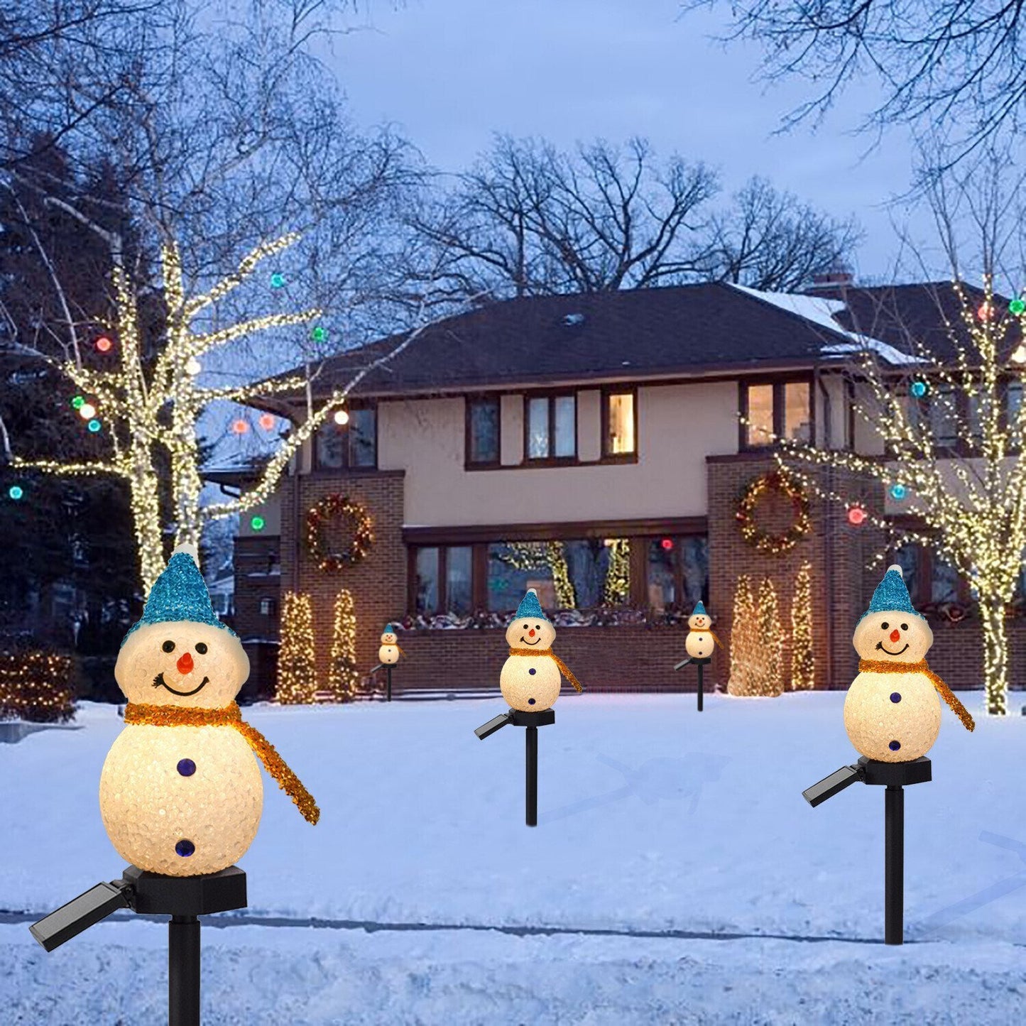 ⛄Surprise Christmas Gift -- Waterproof Solar Snowman Lamp