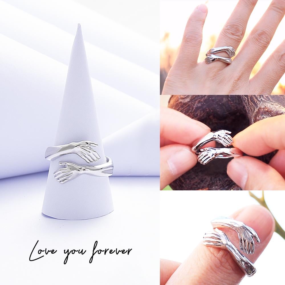 2023 New-Couple Hug Ring Womens Day Gift Friends Mother Sister Girlfriend Gift