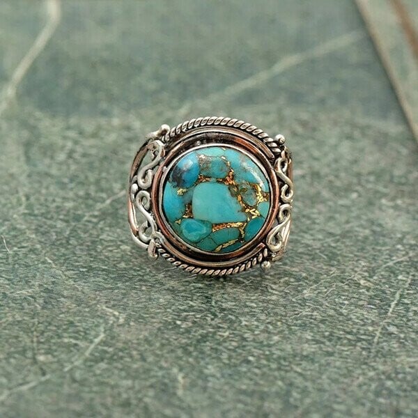 🔥🔥Boho Turquoise Silver Ring