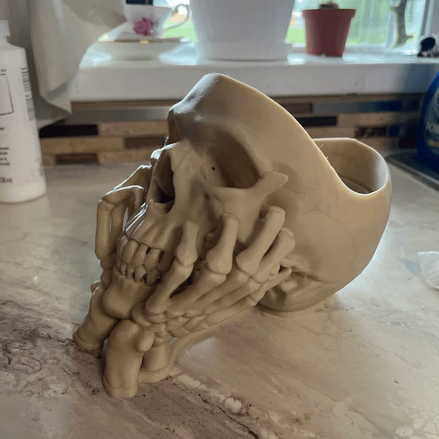 Happy Skull Horror Planter - Unique Plant Pot, Witchy/Goth Decor Bedroom & Home