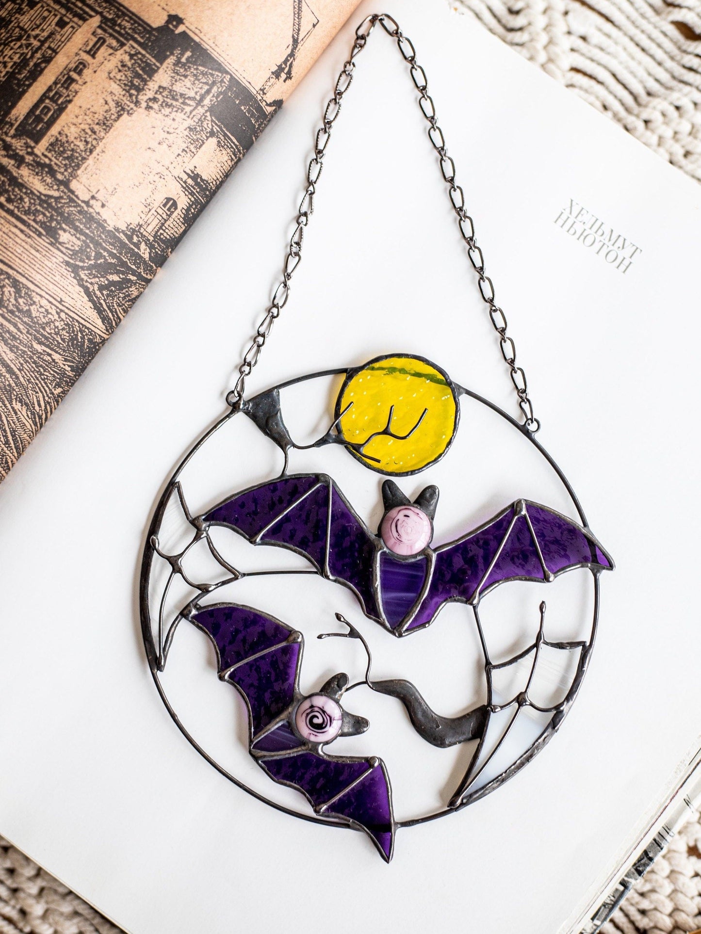 🦇Gothic Bat Moon Suncatcher