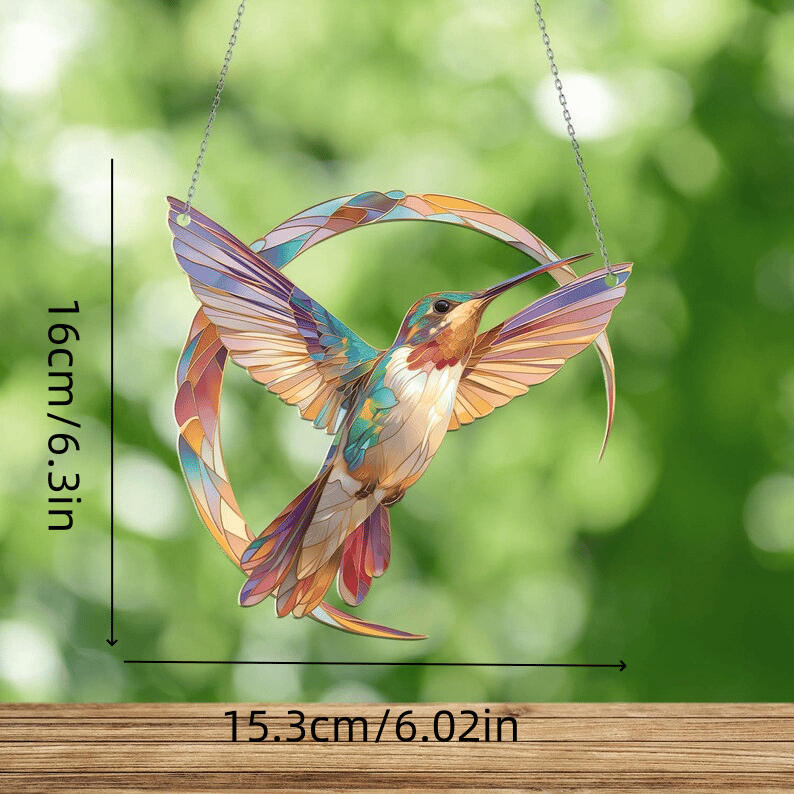 ๐ Hummingbird Suncatcher Colorful Window Hanging (Acrylic double-sided printing)