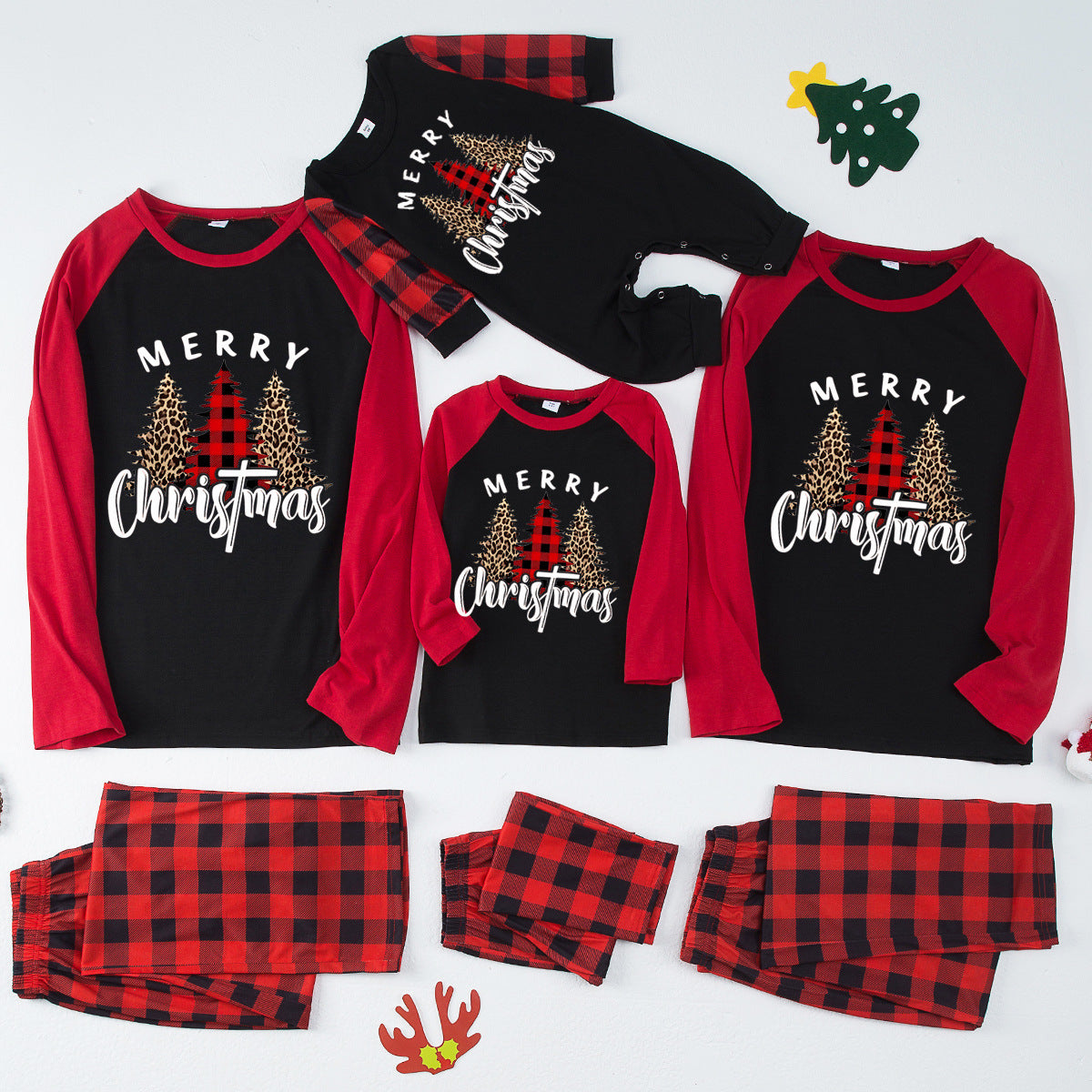 π Early Christmas Pre-Sale -Christmas Elements Print Family Pajama Sets