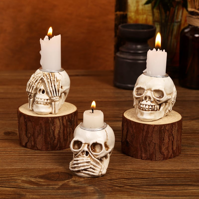 🔥💀Halloween Gothic Skeleton Candlesticks💀