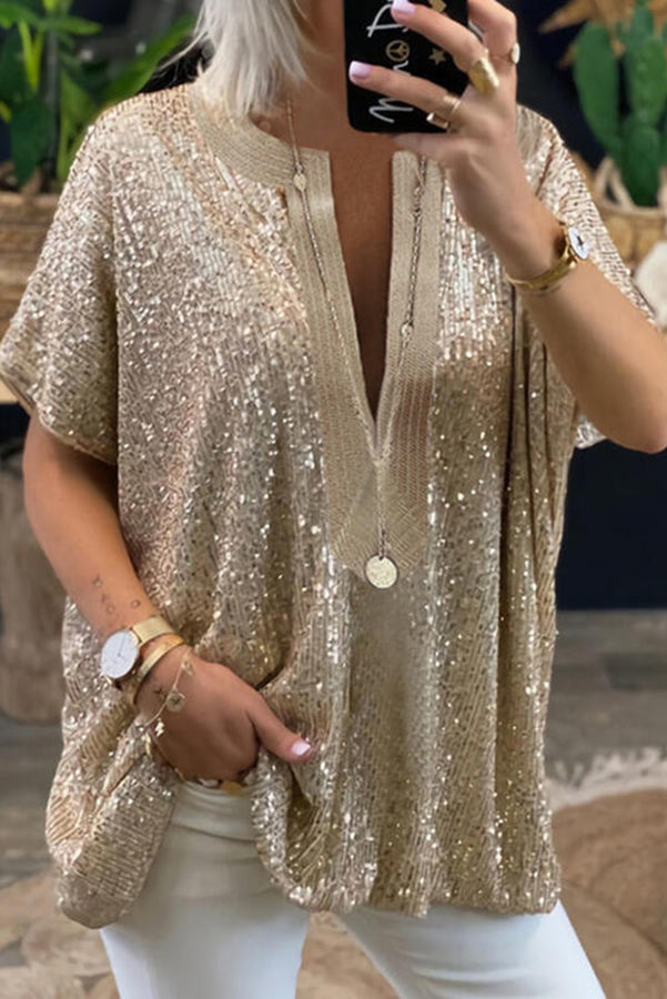 Lilipretty Sparkling Evening Sequin Loose Fit Top