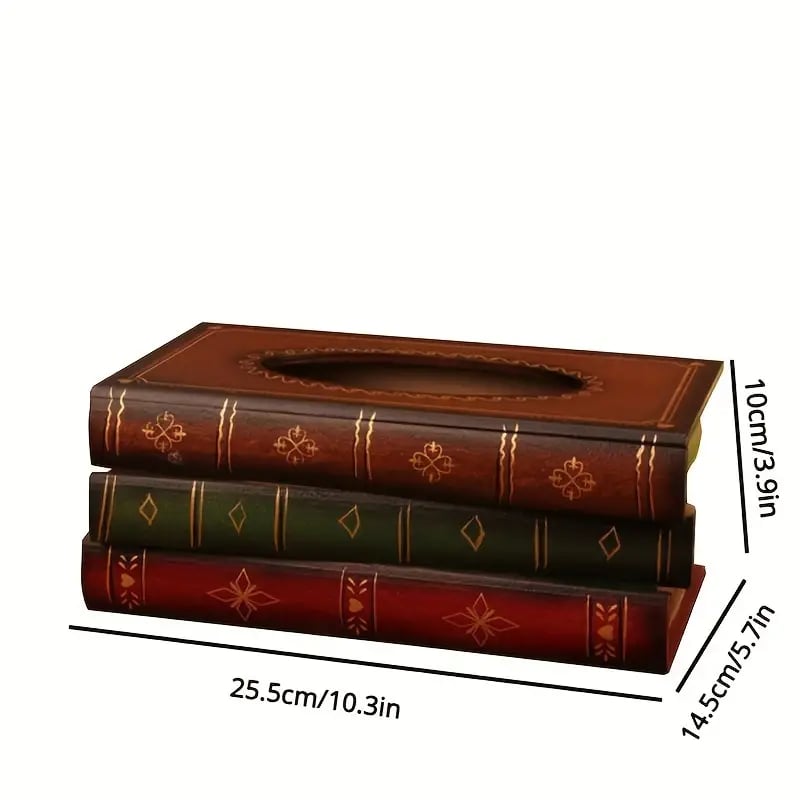 š„HOT SALE 49% OFF - Creative Retro Wooden Book Shape Tissue Box