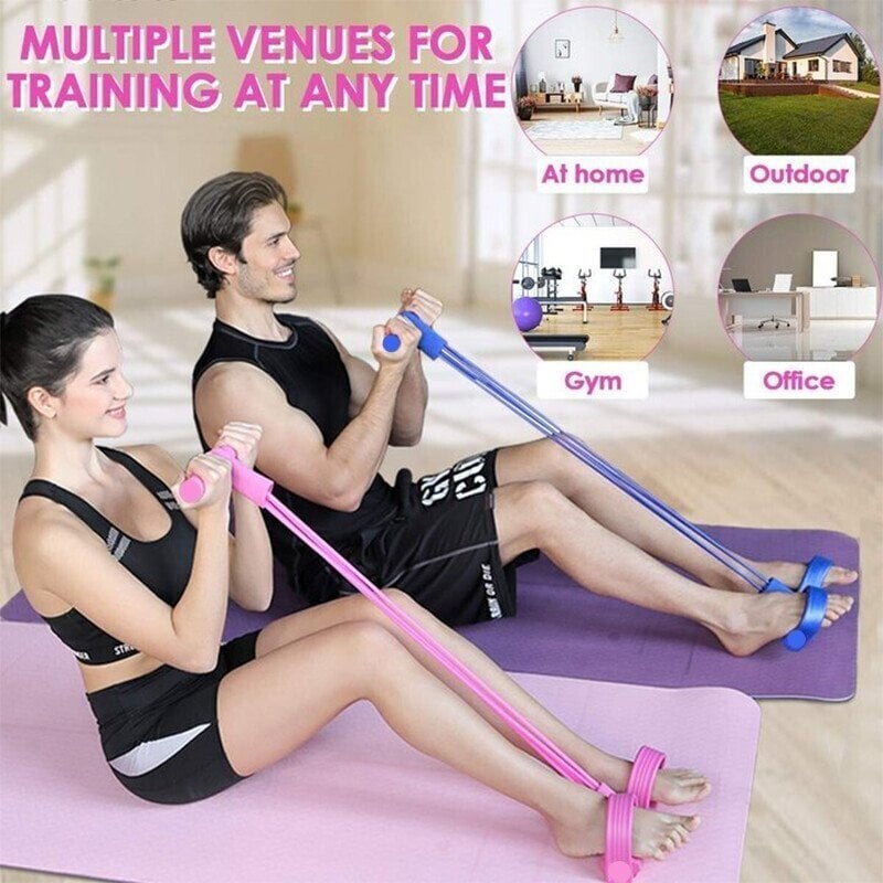 49% OFFđ„32 Fitness Resistance Bands-4 Tube Pedal Ankle Puller