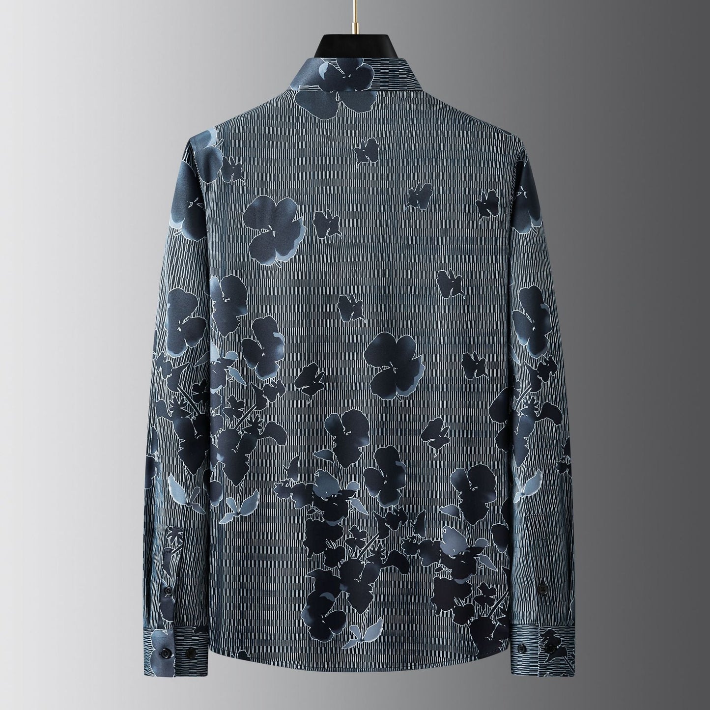 Men's floral digital print long sleeve shirt