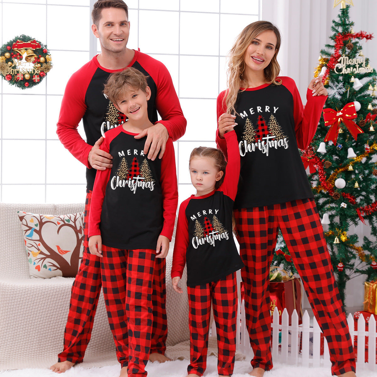 π Early Christmas Pre-Sale -Christmas Elements Print Family Pajama Sets