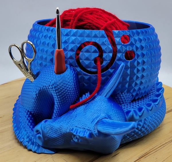 🐉Large Fantasy Dragon and Egg Fantasy Bowl Knitting or Crochet Bowl - Buy two and get free shipping!