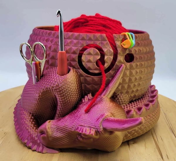 🐉Large Fantasy Dragon and Egg Fantasy Bowl Knitting or Crochet Bowl - Buy two and get free shipping!