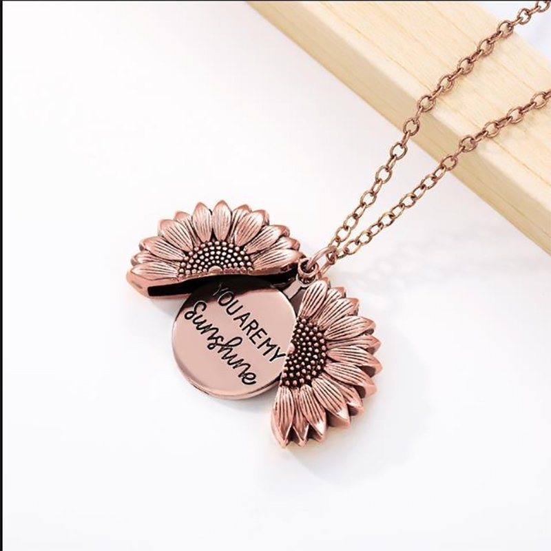 ourhomemarketTM-🔥🌞"You Are My Sunshine" Sunflower Necklace🌻(Double-sided engraving)