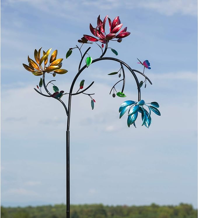 ourhomemarketTM-OFF -Beautiful Summer Multi Colored Flowers Wind Spinner