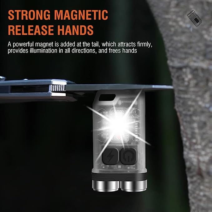 Small Powerful EDC Flashlight with Red UV Blue Light -Super Bright 900LM
