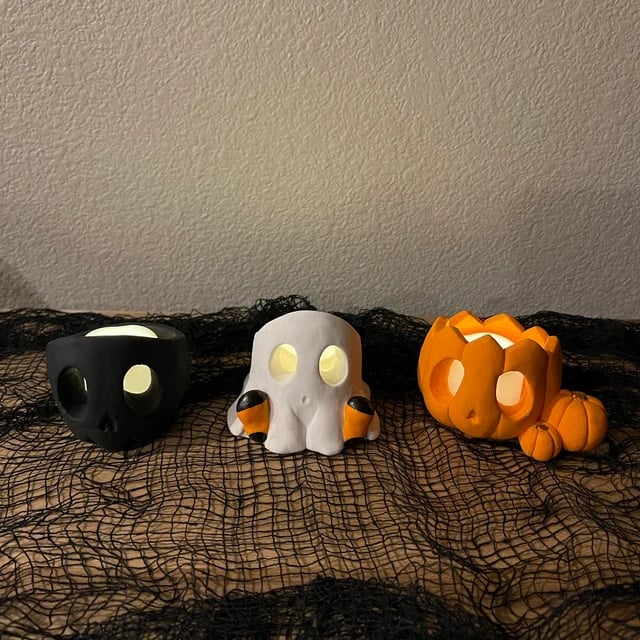 🎃Skull, Pumpkin & Ghost Candle Holder