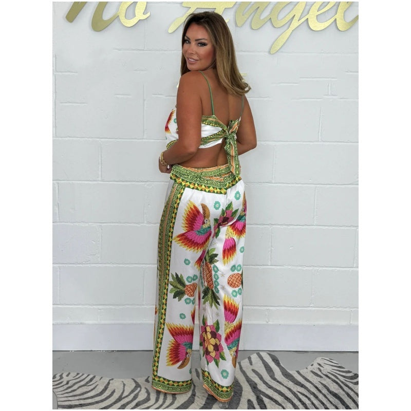 Spaghetti Strap Printed Top & Loose Women's Pants 2-Piece Set -๐ New Arrival 50% OFF๐