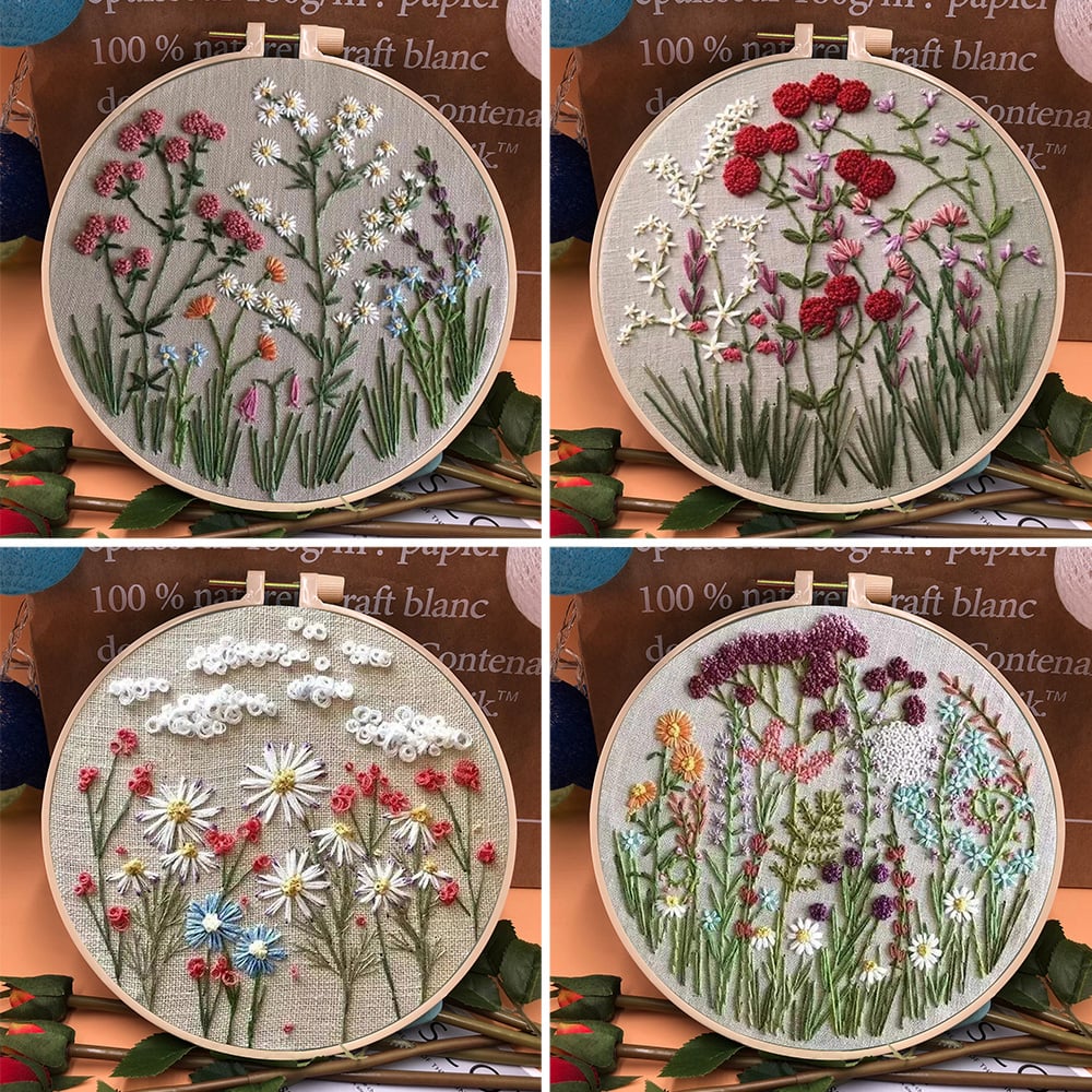 💐Embroidery  Hoop Flower Kit for Beginner