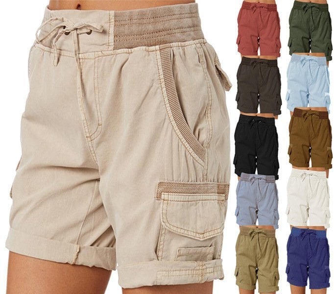 High waist ladies casual loose shorts