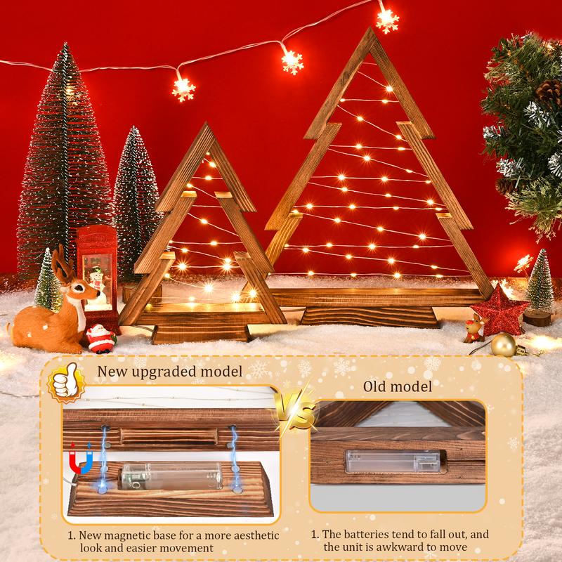 🎄 Cozy wooden Christmas tree lights(2 Pcs)—Bring warmth to your holiday! ✨