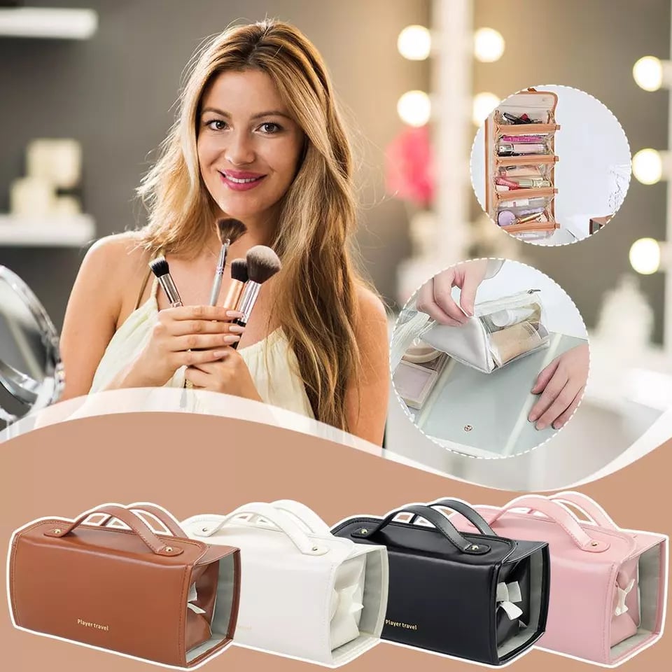 TO DAY 49% OFF Leather Waterproof Cosmetic Bag