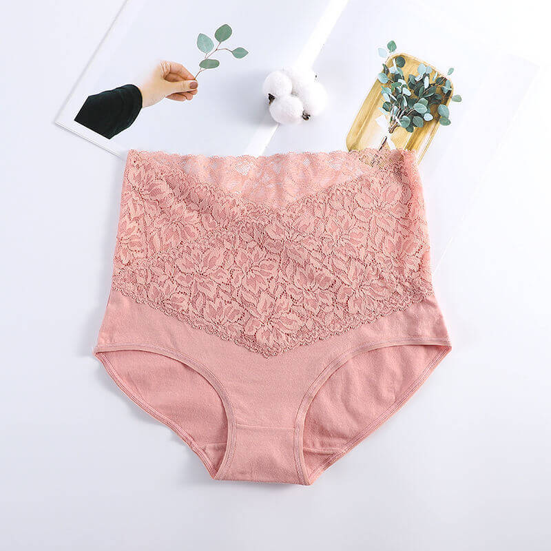 Women's High Waist Cotton Lace Panties