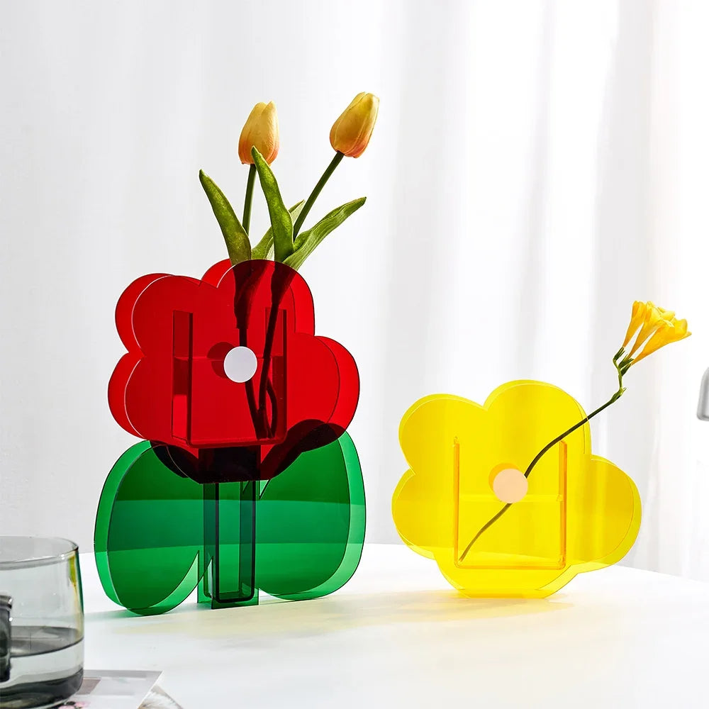 Blooming Acrylic Art Vases