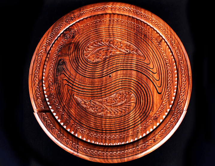 -Handmade wood carving fruit plate